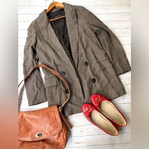 Massimo Dutti wool blend open front blazer